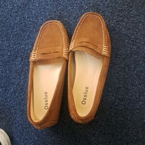 Osslue Womens Suede Leather Penny Loafers